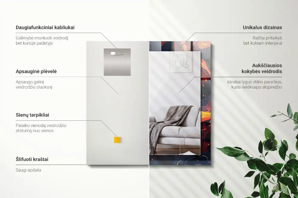 Obdĺžnikové dekoračné zrkadlo Sopečná láva