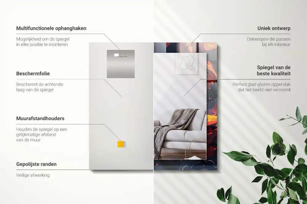 Obdĺžnikové dekoračné zrkadlo Sopečná láva