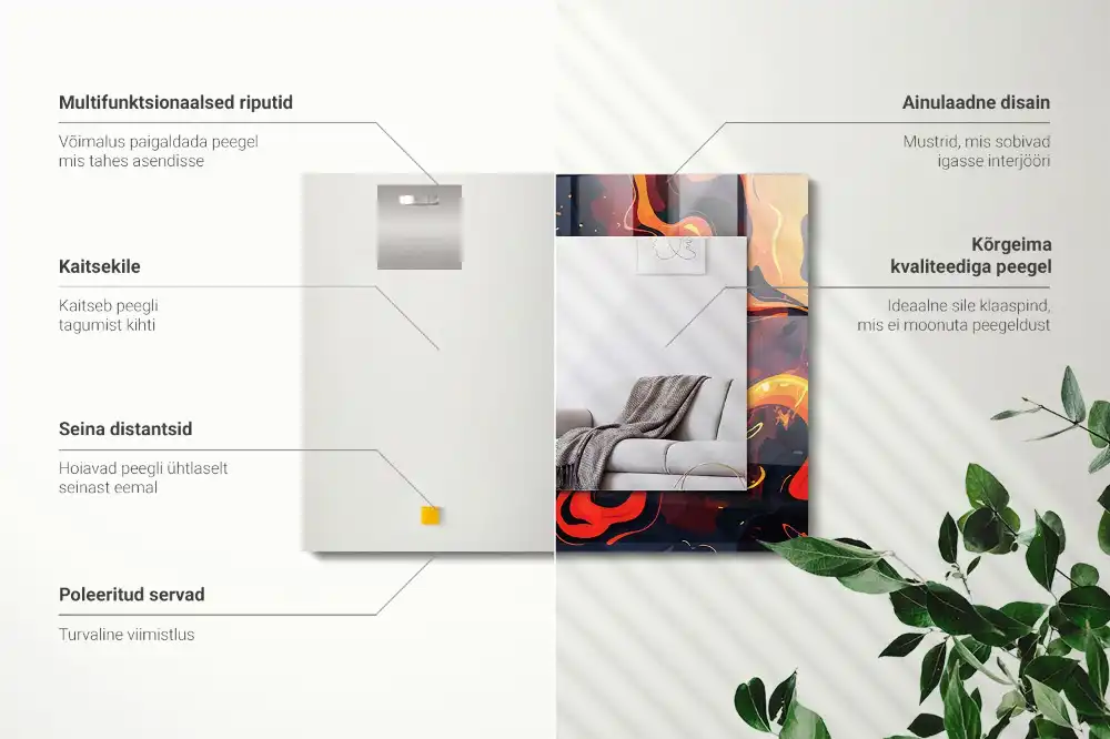 Obdĺžnikové dekoračné zrkadlo Sopečná láva