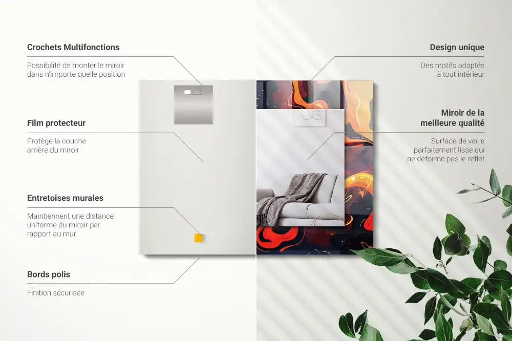 Obdĺžnikové dekoračné zrkadlo Sopečná láva