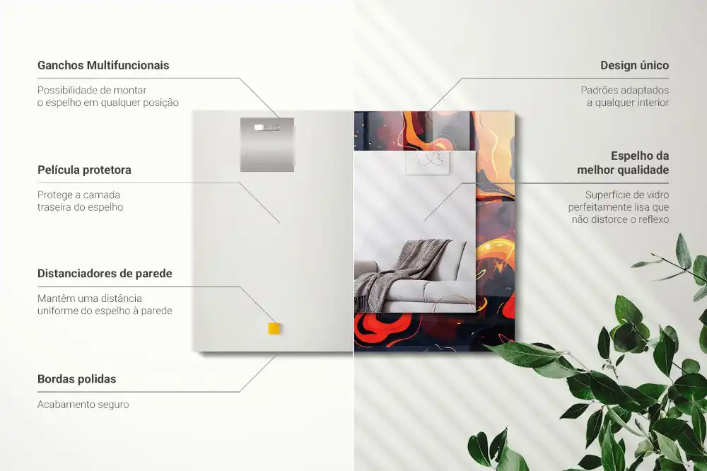 Obdĺžnikové dekoračné zrkadlo Sopečná láva