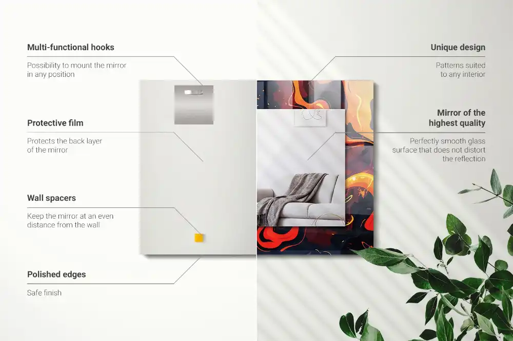 Obdĺžnikové dekoračné zrkadlo Sopečná láva