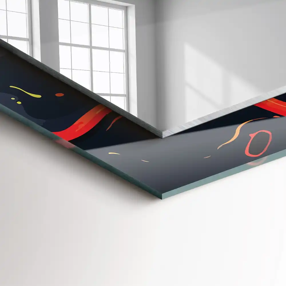 Obdĺžnikové dekoračné zrkadlo Sopečná láva