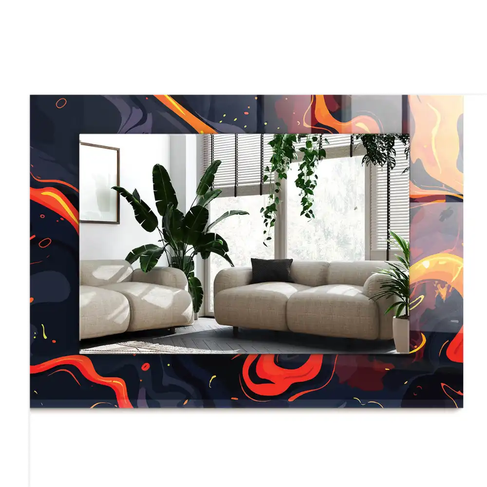 Obdĺžnikové dekoračné zrkadlo Sopečná láva