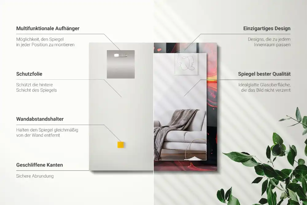 Obdĺžnikové zrkadlo s motívom Abstraktná láva