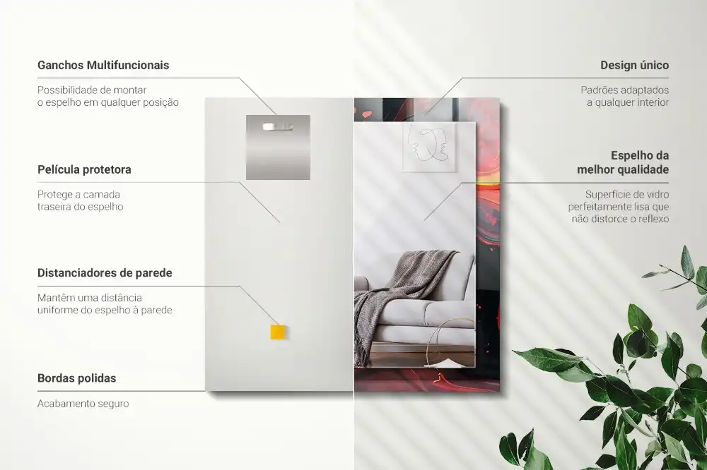 Obdĺžnikové zrkadlo s motívom Abstraktná láva