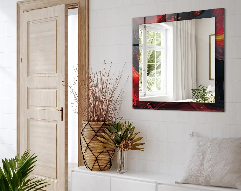 Obdĺžnikové zrkadlo s motívom Abstraktná láva