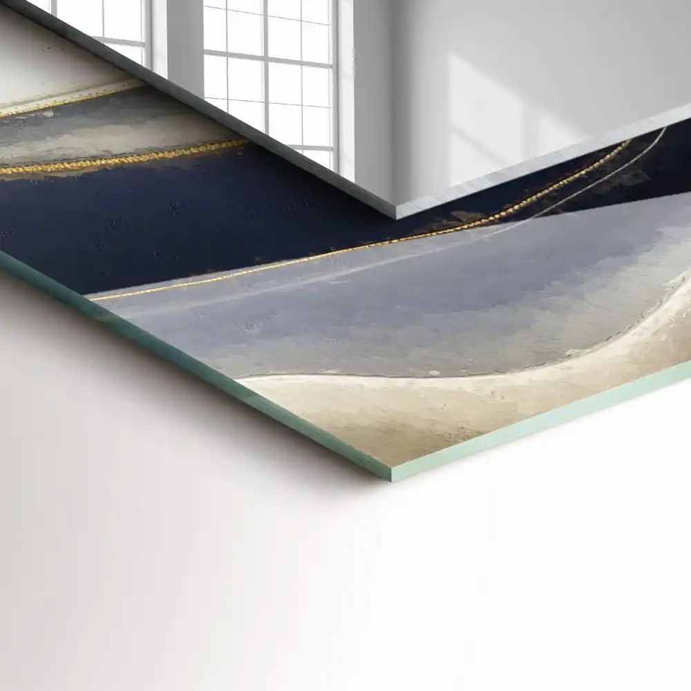 Obdĺžnikové ozdobné zrkadlo Abstraktné farebné vlny