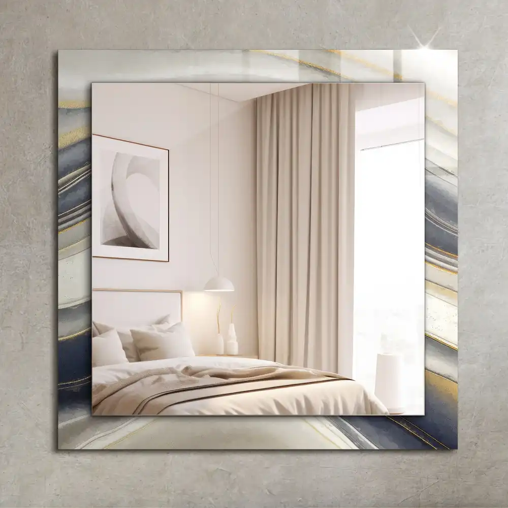 Obdĺžnikové ozdobné zrkadlo Abstraktné farebné vlny