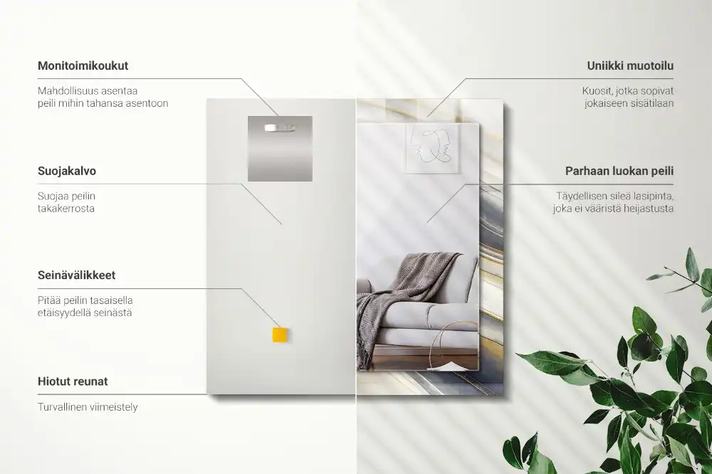 Obdĺžnikové ozdobné zrkadlo Abstraktné farebné vlny