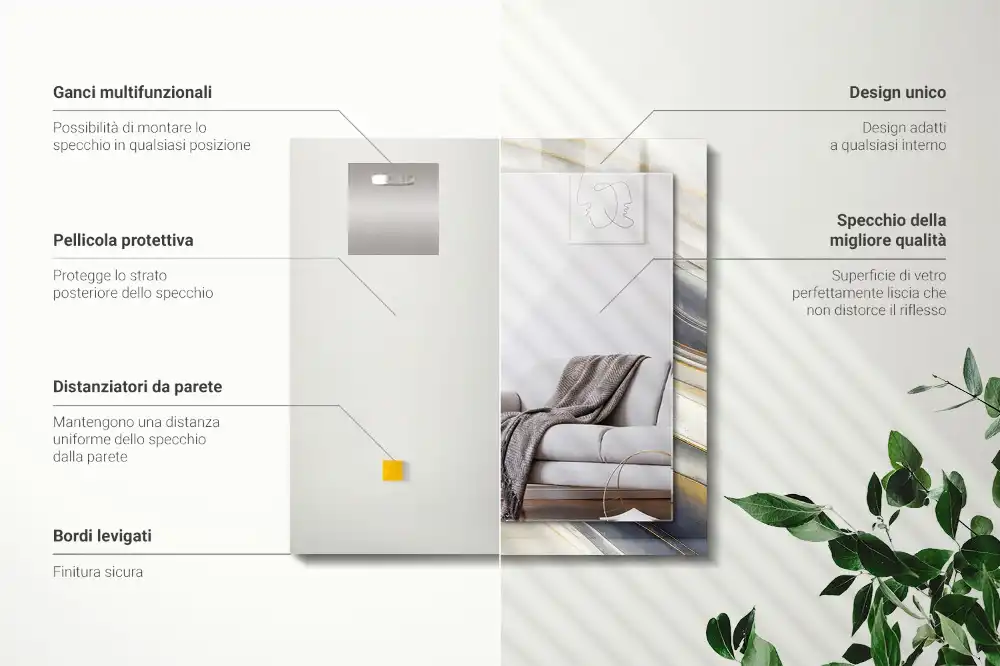 Obdĺžnikové ozdobné zrkadlo Abstraktné farebné vlny