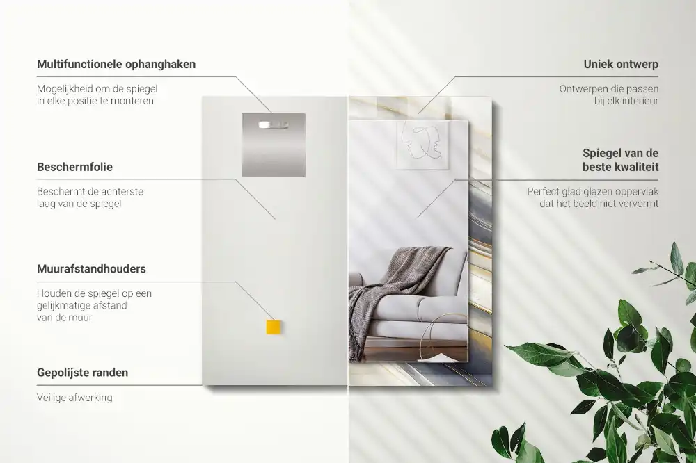 Obdĺžnikové ozdobné zrkadlo Abstraktné farebné vlny