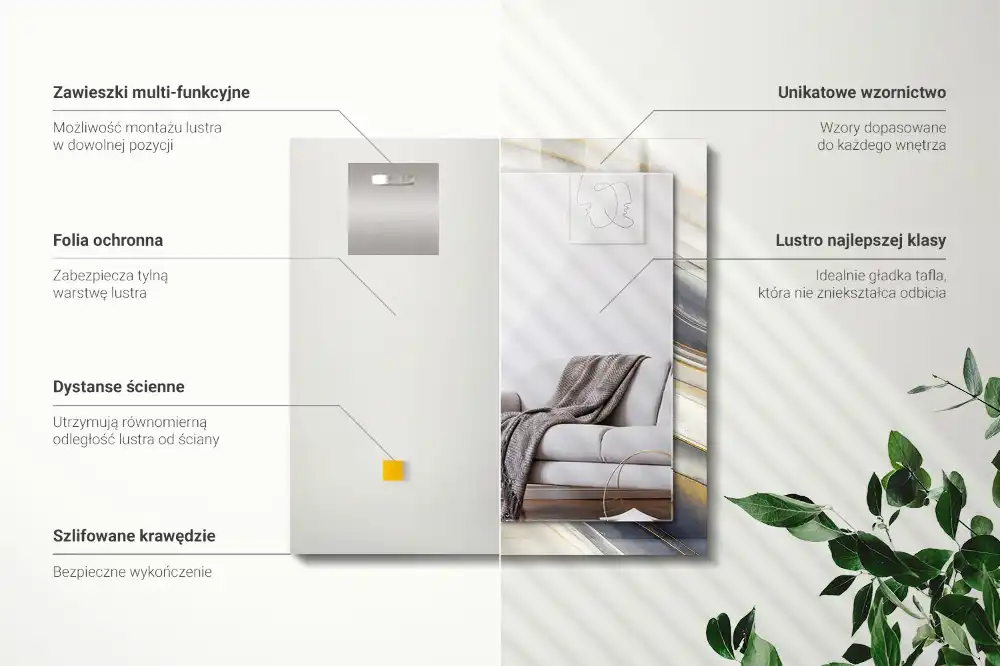 Obdĺžnikové ozdobné zrkadlo Abstraktné farebné vlny