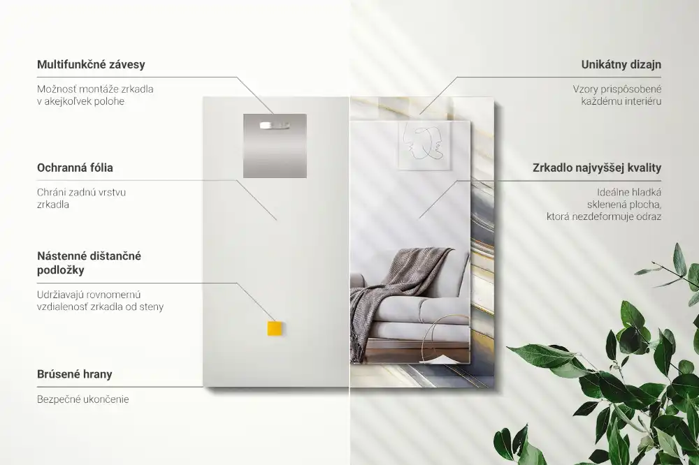 Obdĺžnikové ozdobné zrkadlo Abstraktné farebné vlny