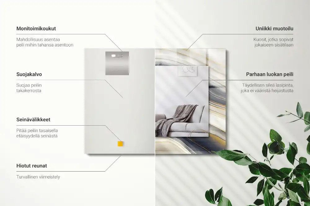 Obdĺžnikové ozdobné zrkadlo Abstraktné farebné vlny