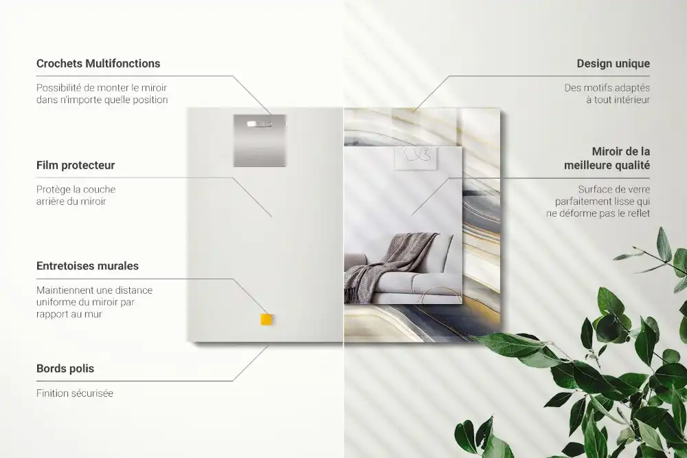 Obdĺžnikové ozdobné zrkadlo Abstraktné farebné vlny