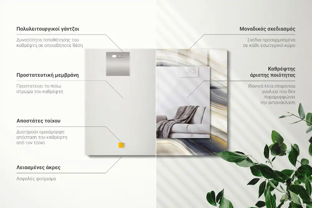 Obdĺžnikové ozdobné zrkadlo Abstraktné farebné vlny