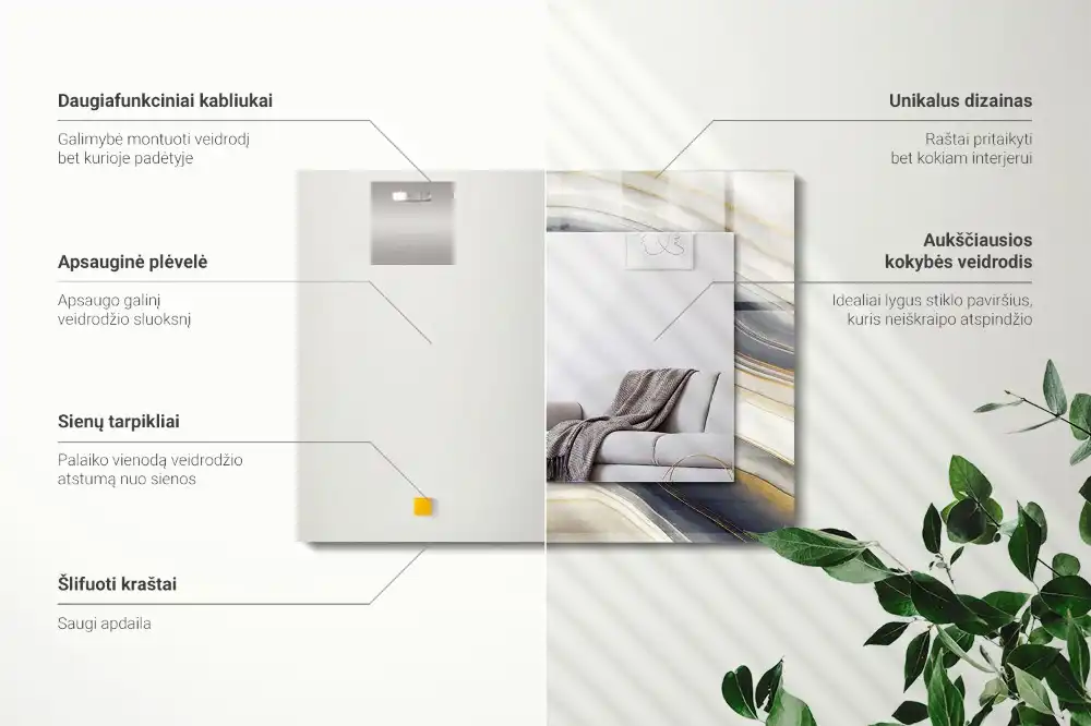 Obdĺžnikové ozdobné zrkadlo Abstraktné farebné vlny