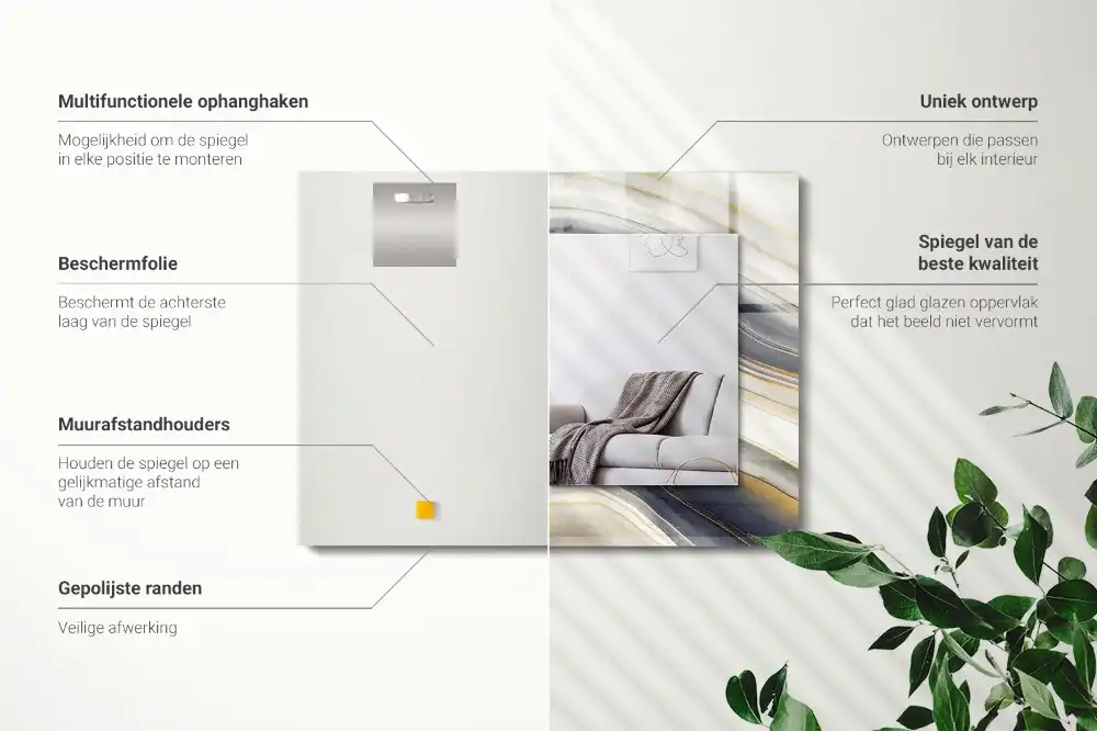 Obdĺžnikové ozdobné zrkadlo Abstraktné farebné vlny