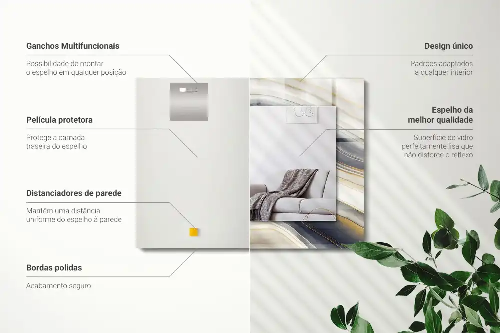 Obdĺžnikové ozdobné zrkadlo Abstraktné farebné vlny