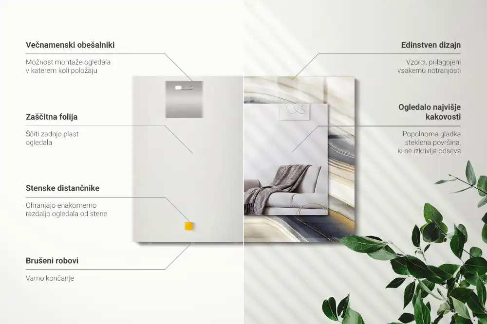 Obdĺžnikové ozdobné zrkadlo Abstraktné farebné vlny