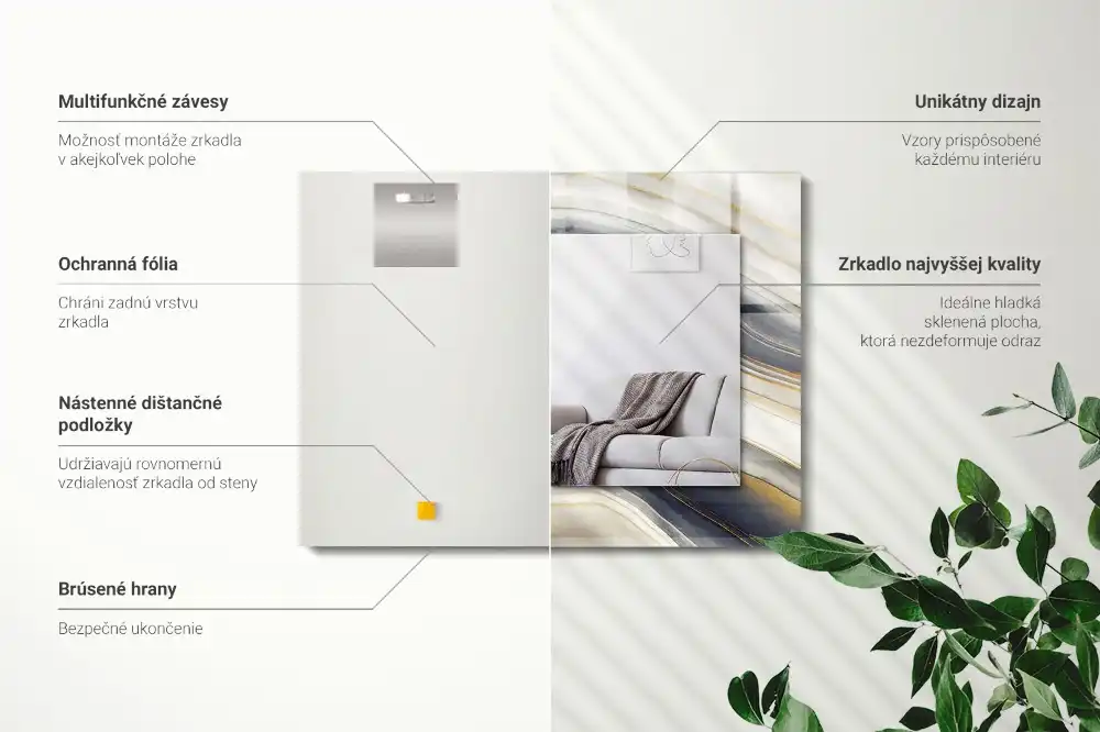 Obdĺžnikové ozdobné zrkadlo Abstraktné farebné vlny