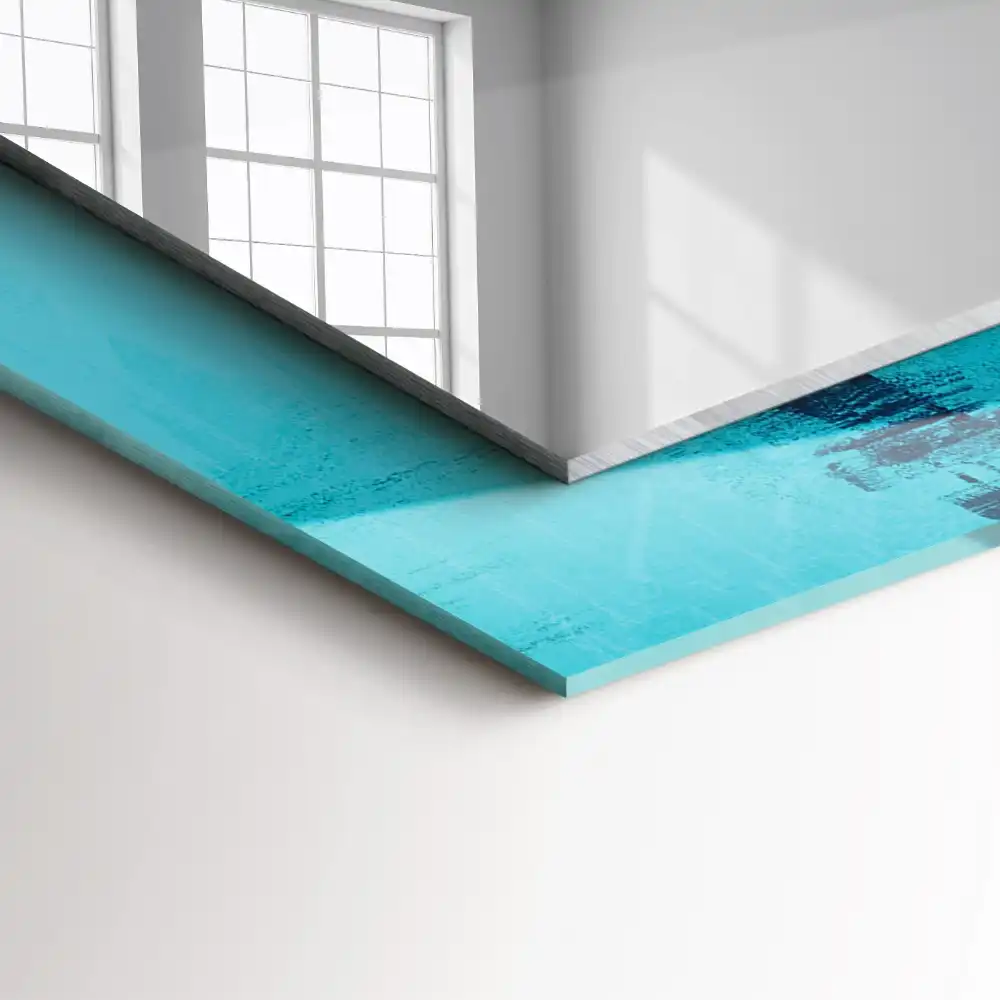 Obdĺžnikové dekoračné zrkadlo Abstraktné modré umenie