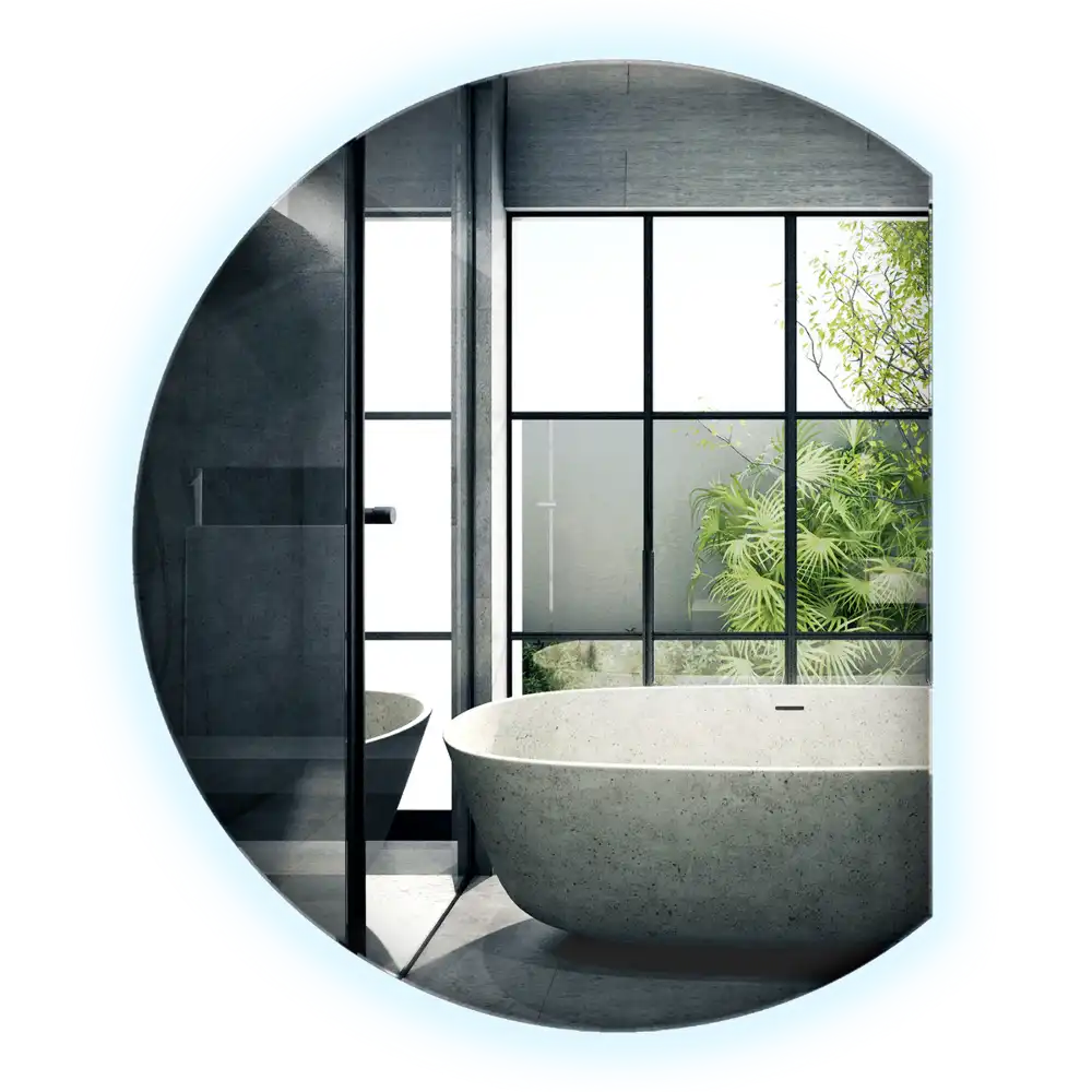 Zrkadlo s vyrezanou stranou efektné s LED