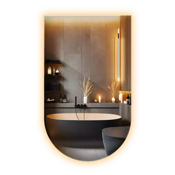 Zaoblené zrkadlo s LED osvetlením
