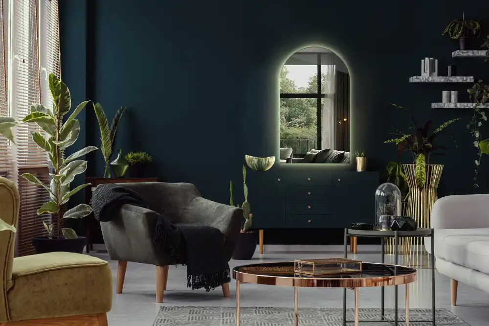 Zaoblené zrkadlo s LED osvetlením