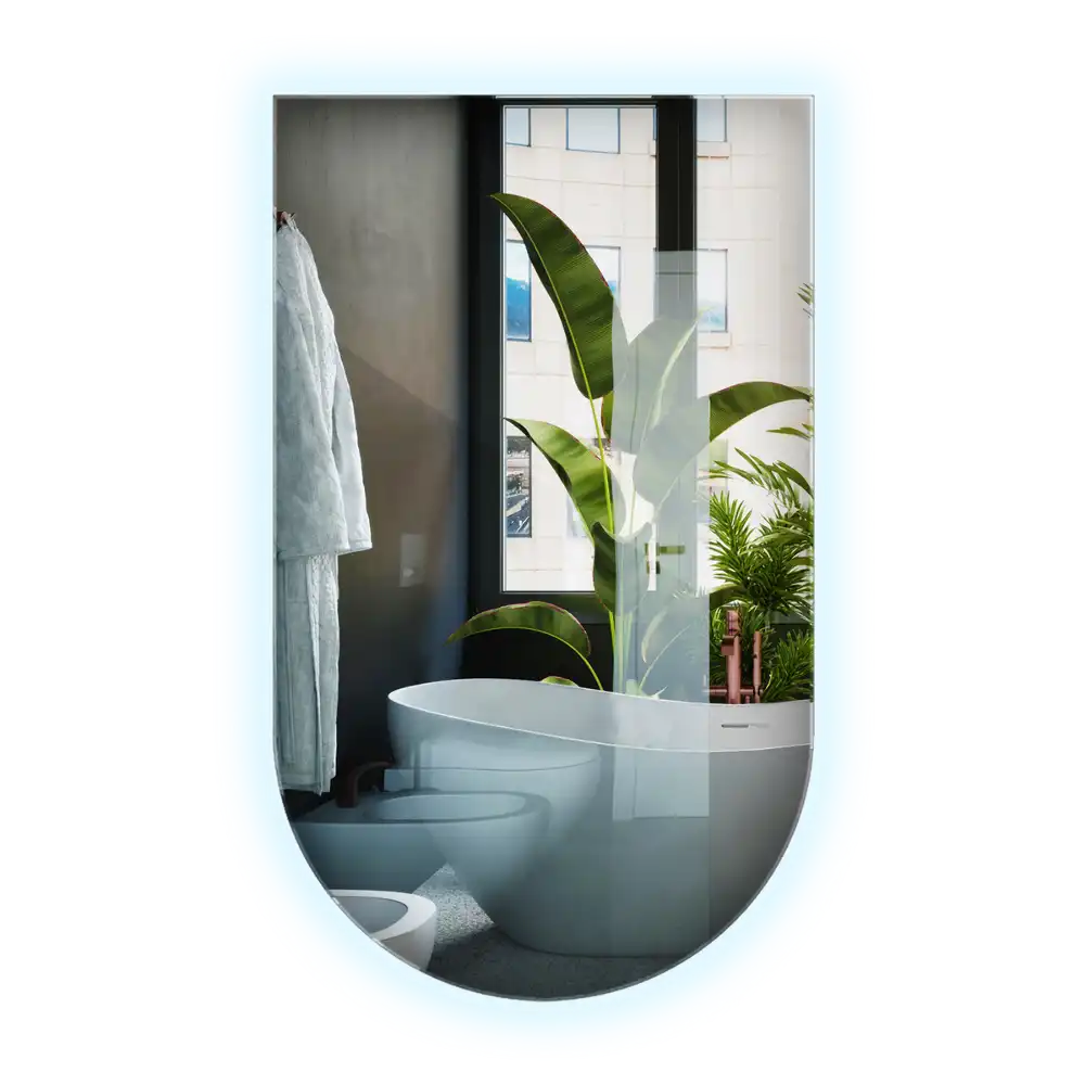 Zaoblené zrkadlo s LED osvetlením