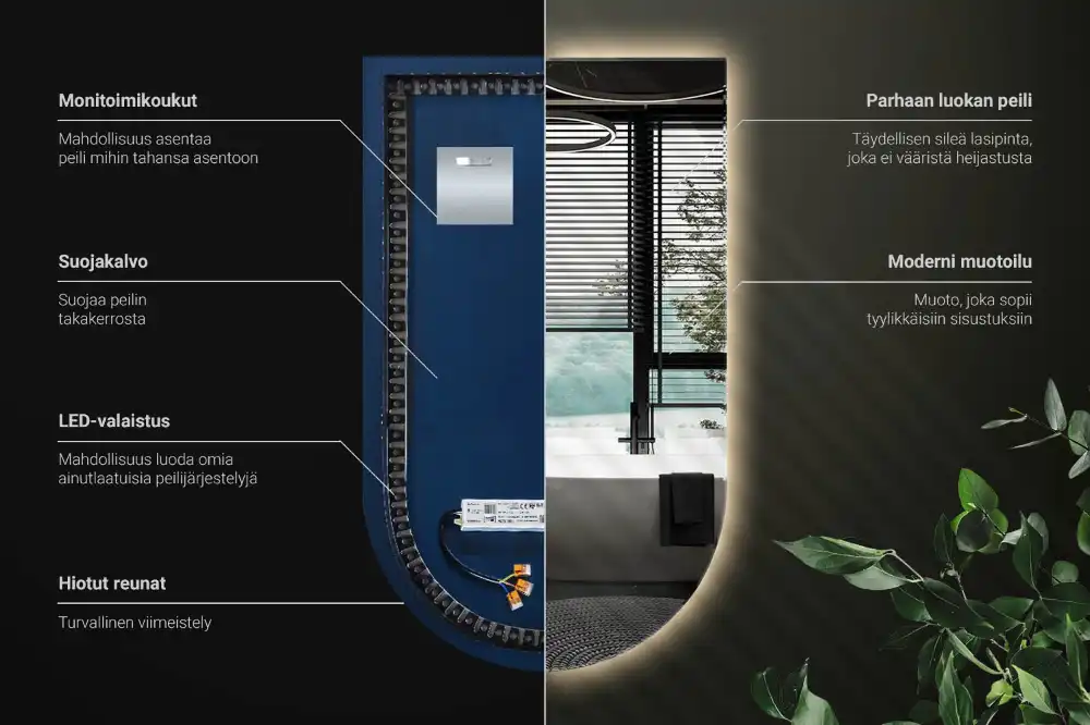Zaoblené zrkadlo s LED osvetlením