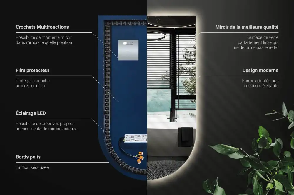 Zaoblené zrkadlo s LED osvetlením