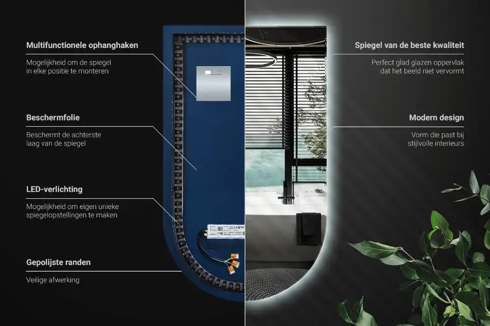 Zaoblené zrkadlo s LED osvetlením