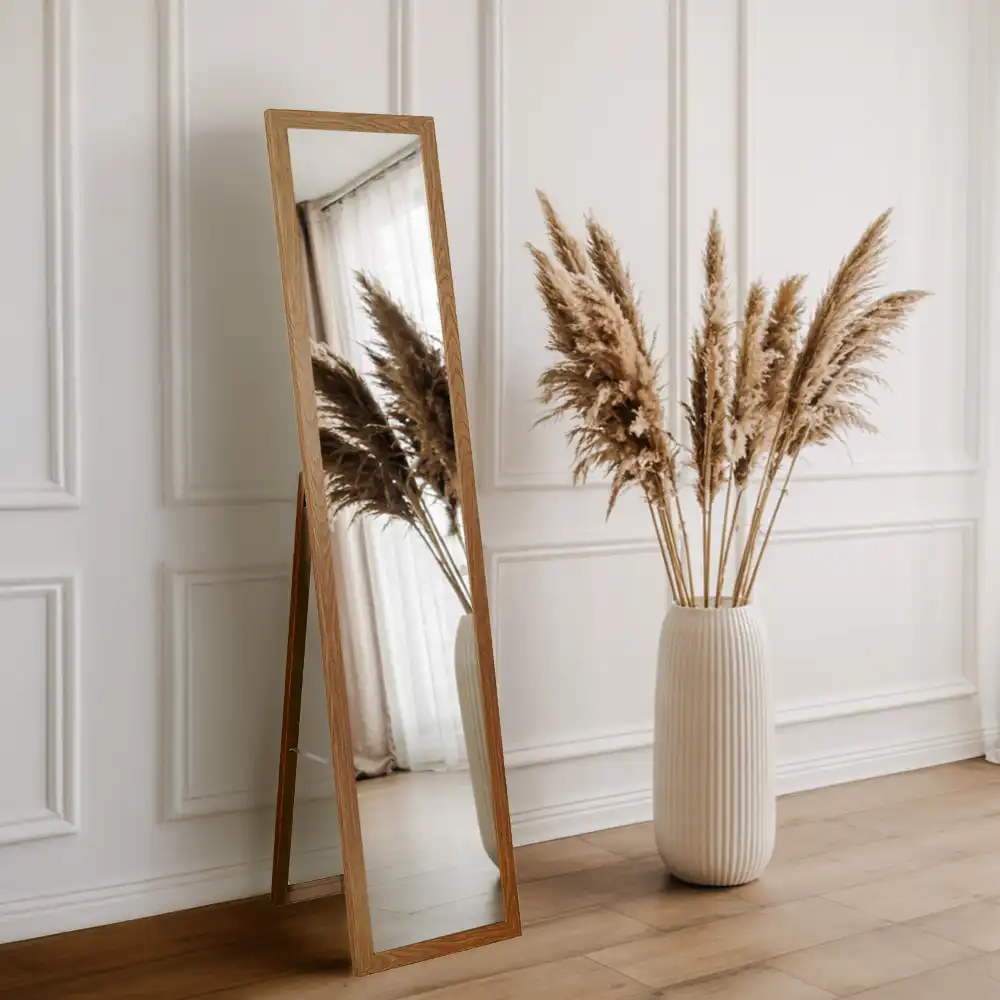 Zrkadlo stojace v dubovom ráme
