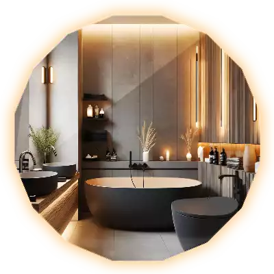 Polygonálne zrkadlo s LED osvetlením