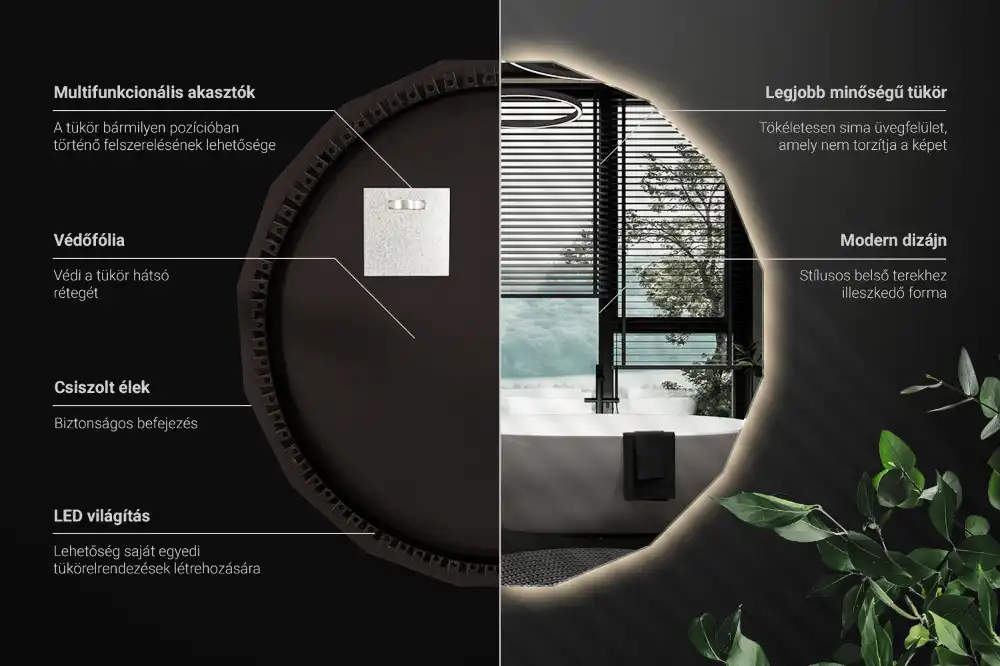 Polygonálne zrkadlo s LED osvetlením