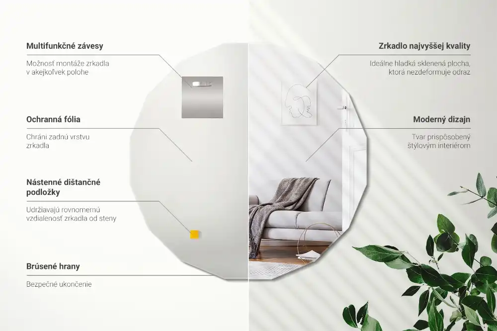 Geometrické zrkadlo originálny dizajn