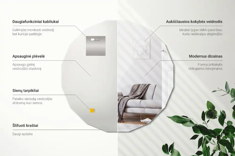 Geometrické zrkadlo originálny dizajn