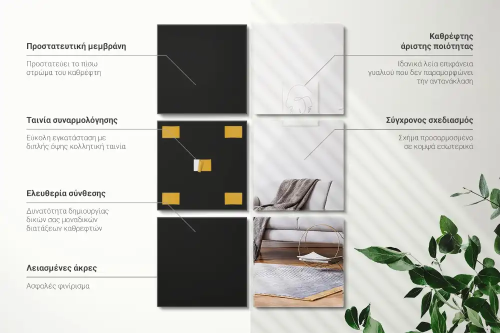 Zrkadlové obkladačky samolepiace štvorcové dekoratívne