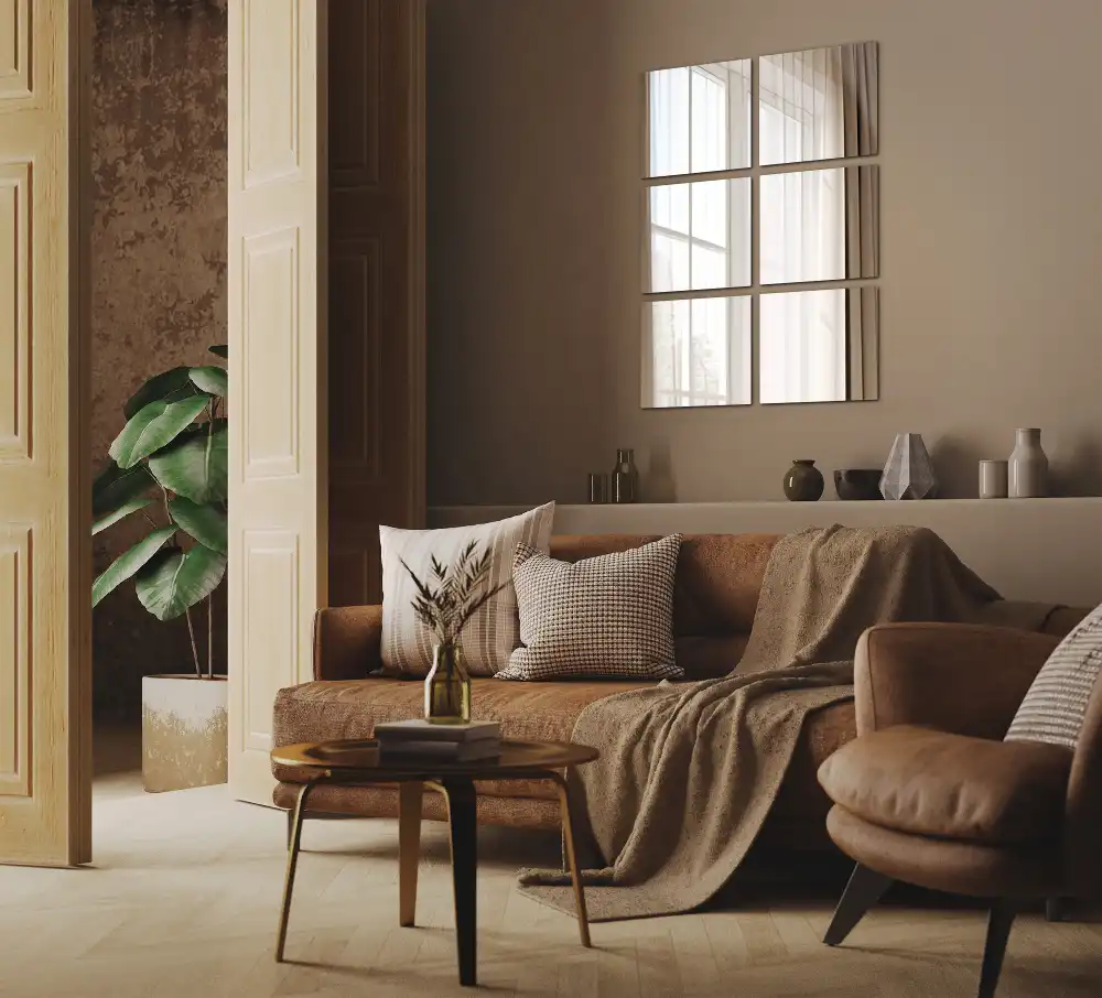 Zrkadlové obkladačky samolepiace štvorcové dekoratívne