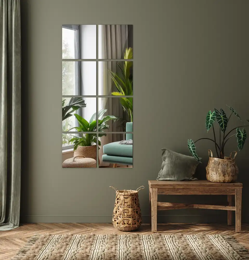 Zrkadlové obkladačky samolepiace štvorcové dekoratívne