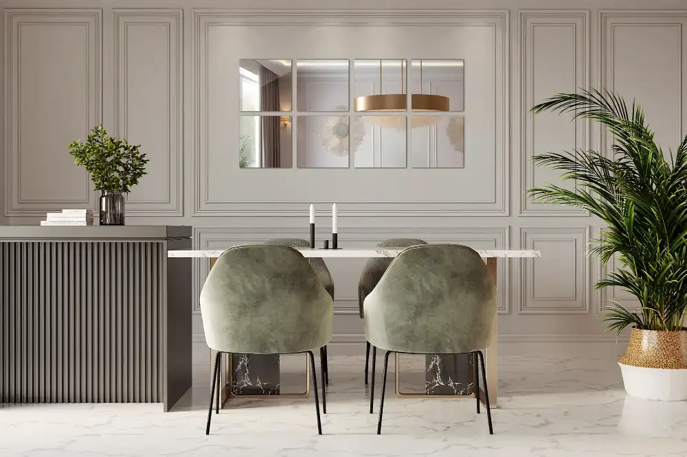 Zrkadlové obkladačky samolepiace štvorcové dekoratívne