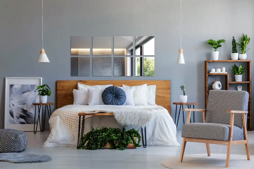 Zrkadlové obkladačky samolepiace štvorcové dekoratívne