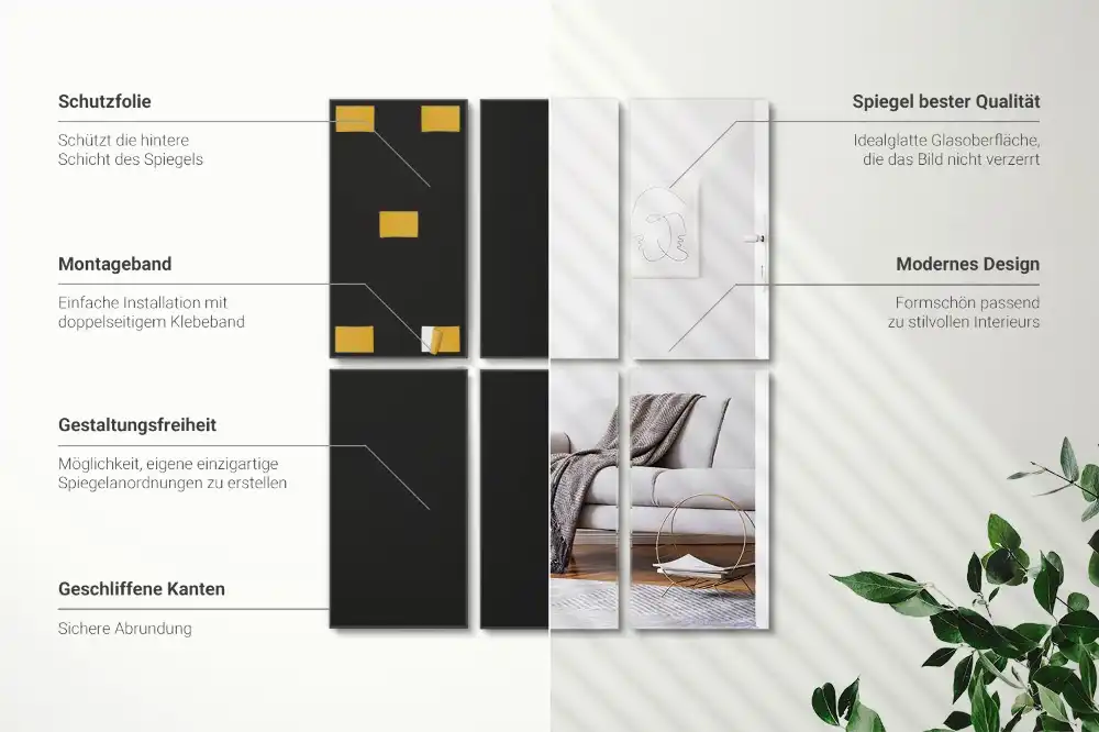 Zrkadlové kachličky obdĺžnikové samolepiace