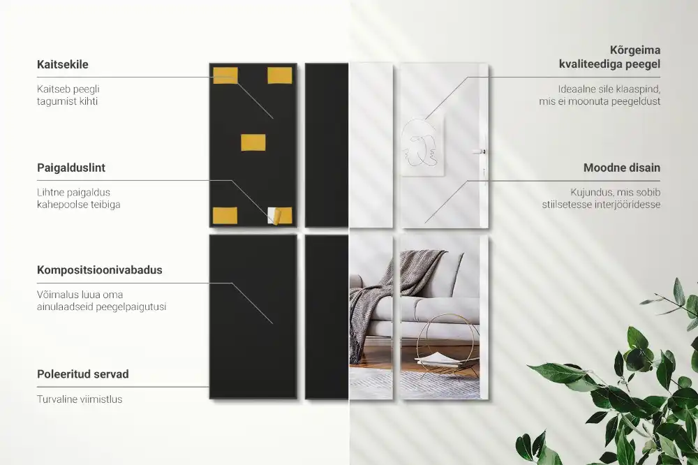 Zrkadlové kachličky obdĺžnikové samolepiace