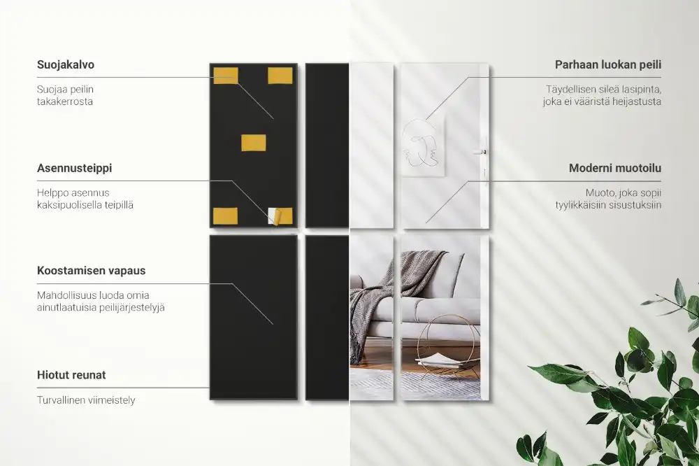 Zrkadlové kachličky obdĺžnikové samolepiace