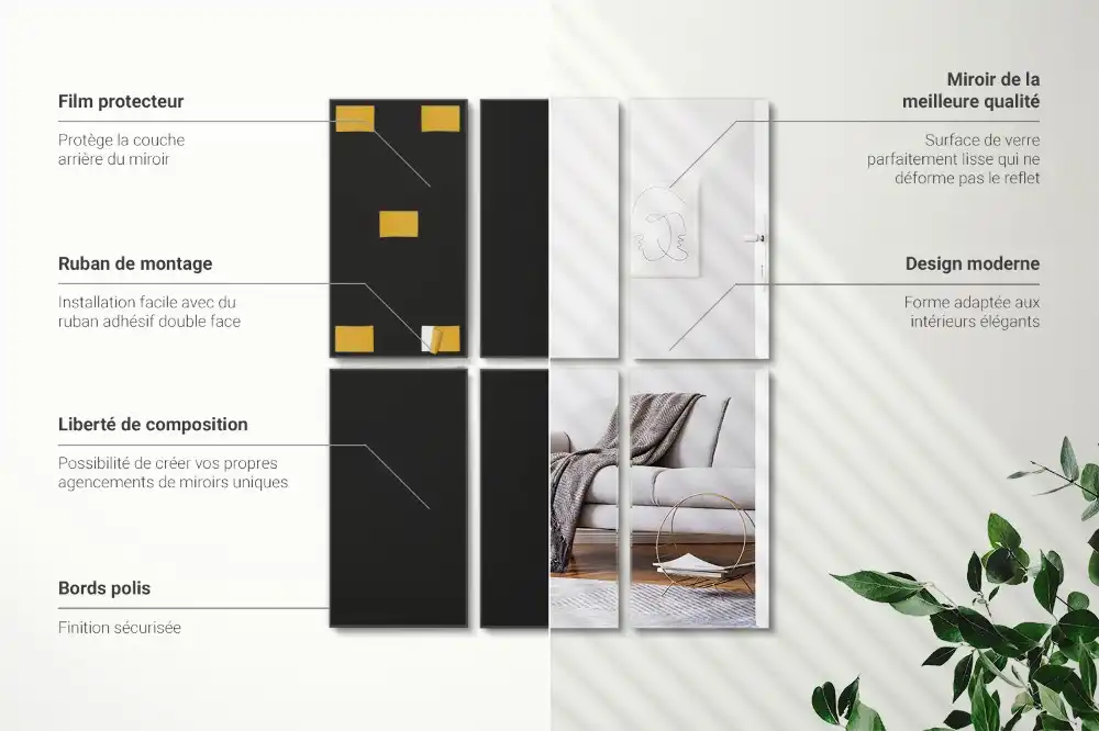 Zrkadlové kachličky obdĺžnikové samolepiace