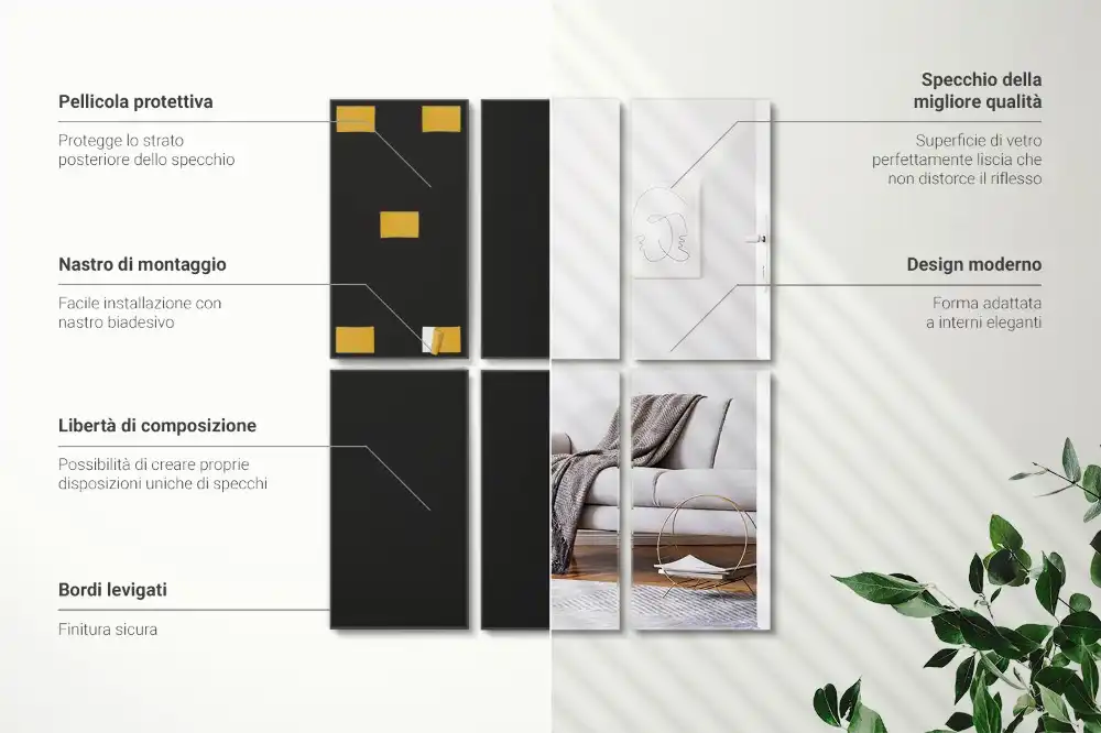 Zrkadlové kachličky obdĺžnikové samolepiace