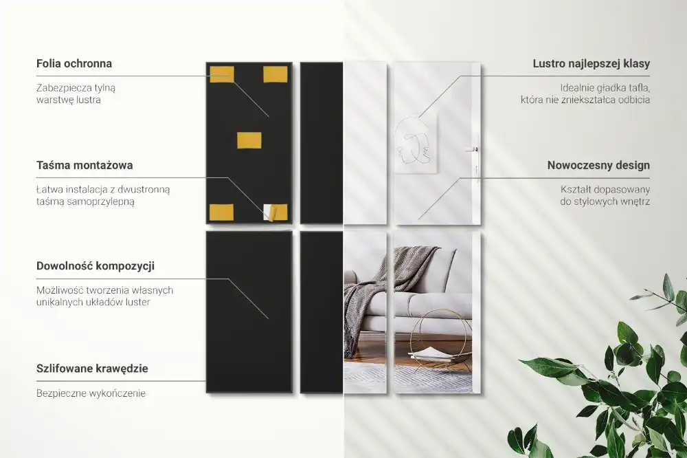 Zrkadlové kachličky obdĺžnikové samolepiace